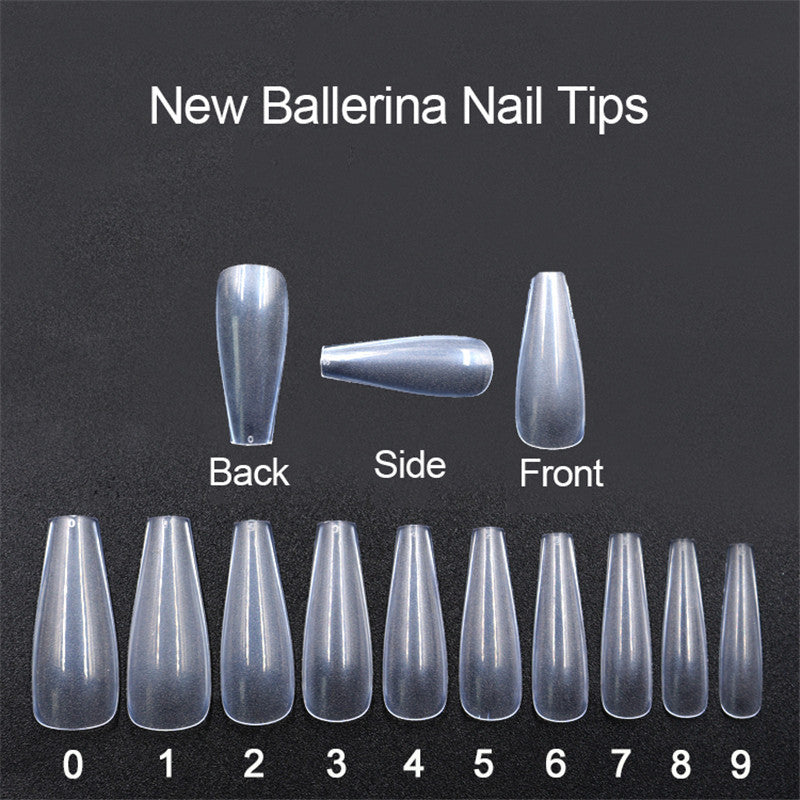 500 Tablets Transparent Natural Color Ballet Fake Nails – Full Cover Tips